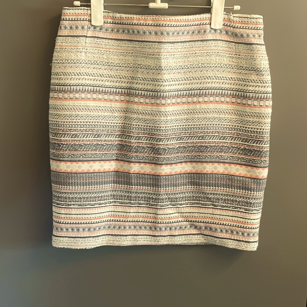 Katherine Barclay Montreal Size 2 Textured Multicolor Lined‎  Skirt